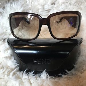 Fendi Sunglasses, brown square frames.